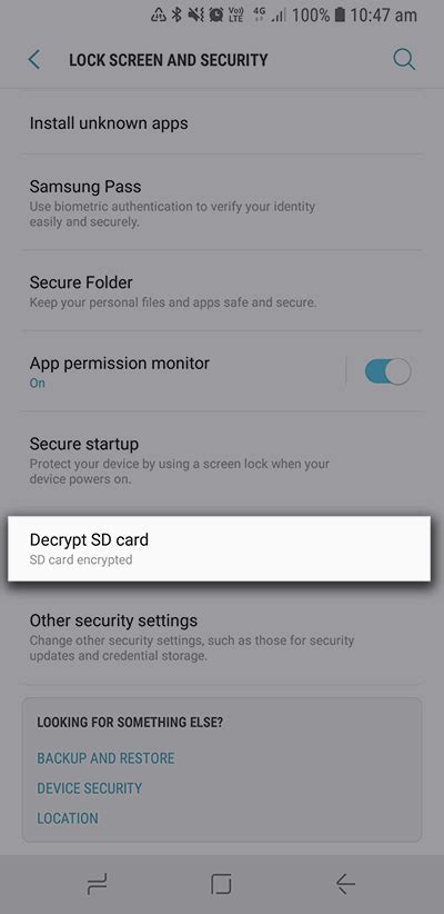 samsung sd card decryption key